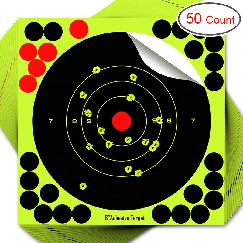10pcs Adhesive Shooting Targets 1/2/3Inch Reactive Splatter Paper Target Stick 