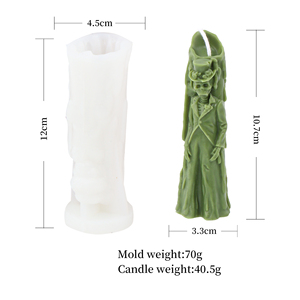 Commercio all'ingrosso sposi candela stampo Halloween Silicone cera stampo fantasma sposa teschi stampi per candele in Silicone per la decorazione domestica - Product Image 5