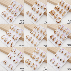 260129 <span class=keywords><strong>XUPING</strong></span> Boucles d'oreilles Huggie minimalistes multi-styles couleur or 18 carats pour femmes, bijoux de mode en gros, boucles d'oreilles en zircon coloré - Product Image 2
