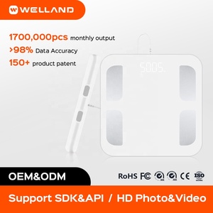 Báscula Corporal Electrónica Inteligente con Ocho Electrodos, Análisis Completo de Grasa Corporal y IMC, con Batería Integrada, para Baño y Hogar - Product Image 1