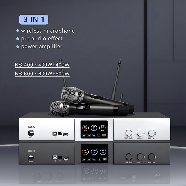 Professional Home DJ Amplifier Digital Audio System 3in1 Power UHF Karaoke Microphone Effect MP3 Class D Digital Music Sound
