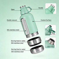 Bouteille d'eau multifonctionnelle Everich 32oz 3 en 1 en acier inoxydable à double paroi sous vide, écologique, pour les humains et les animaux de compagnie