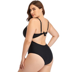 Bañador de cintura alta con logotipo personalizado para mujer, ropa de playa unicolor, traje de baño Sexy deportivo de una pieza de talla grande - Product Image 4