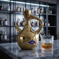 Jebena en céramique finition or et argent avec décor pour la cérémonie du café éthiopien