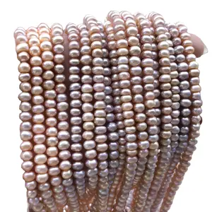Hochwertige gedämpfte Brötchen-Perlen 5-6mm natürliche Süßwasser-Perlenkette Aurora leicht abdeckmittel gedämpfte Brötchen lose Großhandel