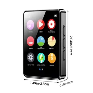 Bluetooth MP3/MP4 sinh viên Walkman Máy nghe nhạc ghi âm bên ngoài, Dung lượng bộ nhớ: 128GB (kim loại màu đen)