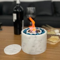Foyer de table intérieur/extérieur moderne avec effet marbre Chauffage de cheminée portable Bol à feu-pour les fêtes