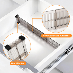Factory Manufacture Kitchen Drawer Organizers Adjustable Plastic Dividers <b>Insert</b> for Drawers - Product Image 3