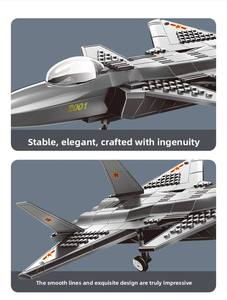 Ensemble de blocs de construction d'avions modernes éducatifs - Jouet en plastique ABS à monter soi-même pour l'apprentissage et la décoration des enfants - Product Image 6
