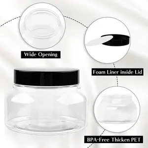Leere Körper butter Creme Behälter Hautpflege Körper peeling Gläser Kunststoff Kosmetik 8oz für Körper peeling Gläser