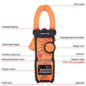 VICTOR 610D dijital kelepçe MultimeterTrue <span class=keywords><strong>RMS</strong></span> otomatik aralığı 5999 sayım ekranı ölçmek AC/DC gerilim metre - Product Image 2