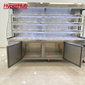 ตู้แช่อาหารแบบบานเลื่อนกระจกสั่งทำพิเศษสำหรับ OEM พร้อมถาดอะคริลิค ไม้เสียบ และฐานเก็บของสำหรับเตรียมอาหาร - Product Image 6