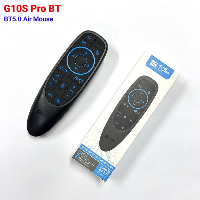 G10S Pro BT Air Mouse Voice Remote Control with Backlit BT5.0 2.4G Wireless Gyroscope IR Learning for Android Media Player X96