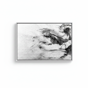 Toile imprimée abstraite gris fumé : Art mural minimaliste moderne, TOILE ENCADRÉE BLANCHE - Product Image 2