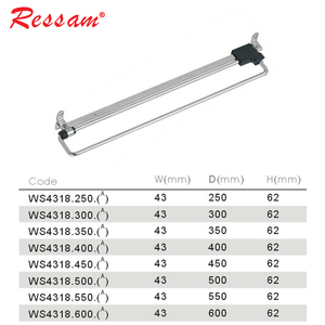 RESSAM Accessoires de garde-robe Rail de garde-robe coulissant Cintre télescopique monté sur le dessus - Product Image 4