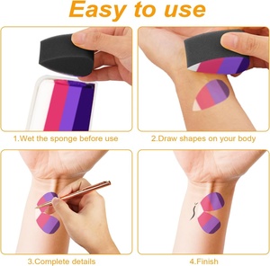 Éponge de peinture faciale Woxin en forme de goutte, <span class=keywords><strong>noire</strong></span>, écologique, professionnelle, non toxique, pour fêtes d'enfants - Grande Vente - Product Image 4