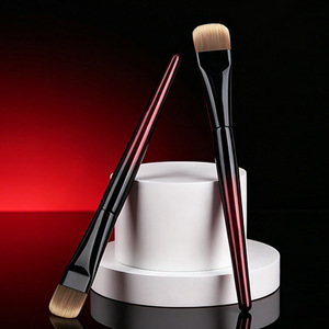 Pinceau de fond de teint à tête plate sur mesure, fibres synthétiques, manche en bois, pinceau de maquillage sans couture pour usage général - Product Image 1