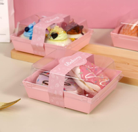 Boîte d'emballage pour biscuits au lait à la fraise, boîte à crème pâtissière à la pâte de taro, sandwich transparent, dessert, gâteau, petite boîte à pâtisserie occidentale