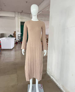 เดรสแฟชั่นผู้หญิงสีพื้น คอโอ แขนยาว ทรงเข้ารูป ยืดหยุ่นได้ เหมาะสำหรับงานปาร์ตี้ฤดูหนาว ขายส่ง - Product Image 6