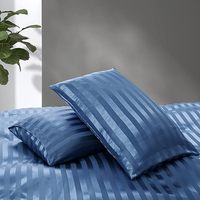 Ensemble de housse de couette en satin rayé de luxe 5 pièces, taille King Queen, draps en satin élégants et soyeux pour la maison