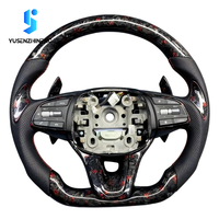 Volant de voiture en fibre de carbone forgé sur mesure avec LED pour Genesis Coupe G70 G80 GV80 Pièces Hyundai 2.0T 3.3T 2013 2019-2026