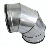 Raccord de conduit spiralé industriel pour systèmes CVC, coude à 90 degrés en acier galvanisé, anti-corrosion, économie d'énergie, à enfiler