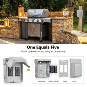 Boîte de <span class=keywords><strong>prise</strong></span> électrique extérieure tout métal, résistante aux intempéries, 20 ampères, WRTR GFCI, fabrication directe d'usine Linsheng - Product Image 6