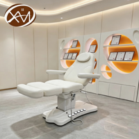 Mesa de Masaje Eléctrica Ajustable de Alta Calidad, Plegable, de Cuero Sintético, con Control de Pie y 3 Motores, para Salón de Belleza