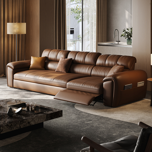 أريكة استرخاء كبسولية فاخرة من الدرجة الأولى، مصنوعة من الجلد الطبيعي الكامل، قابلة للتحويل إلى سرير، تصميم أنيق وفاخر لغرف المعيشة في الفلل - Product Image 1