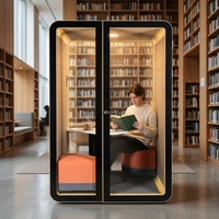 Cabine téléphonique UNIBOOTH Intérieur Élégant 33dB ISO 23351 Classe A Ignifuge ASTM-E84 30 Min Installation Rapide pour Bureau Ouvert Bibliothèque Vente en Gros