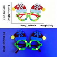 Lunettes de fête en feutre flocon de neige réactives aux UV, accessoires de photomaton de Noël fluorescents pour les fêtes de fin d'année – Meilleures ventes