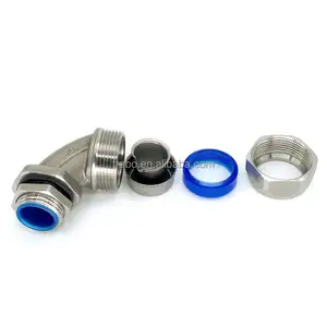 45/90度電気ケーブル金属フレキシブルコンジットフィッティングステンレス鋼エルボーリキッドタイトコネクタ - Product Image 5