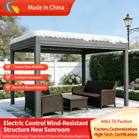 Pergola électrique rétractable en aluminium thermolaqué, toit à lames orientables, imperméable, entièrement motorisée, ombrage pliable facilement