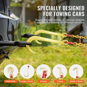 2 uds G80 cadena de remolque 5/16 "x 6 '15" J gancho vástago largo RTJ y ganchos de agarre para Wrecker Premium juego de ganchos de remolque - Product Image 6