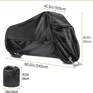 लॉक-होल के साथ सार्वभौमिक वाटरप्रूफ मोटरसाइकिल कवर और सुरक्षा भंडारण बैग पूर्ण कवरेज मोटर बाइक कार सहायक - Product Image 2