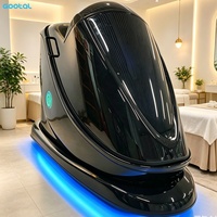 Nouvelle capsule de sauna et spa noire au design populaire pour salon et bien-être, relaxation corporelle