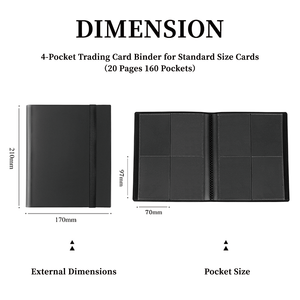 Prêt à expédier – Classeur pour cartes à collectionner en PP, 160 pochettes, album à chargement latéral 4 poches, <span class=keywords><strong>livre</strong></span> de rangement pour cartes de sport et de jeu - Product Image 3