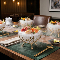 Edelstahl 8 Zoll Erhöhter Schalenhalter Buffet-Präsentationsständer Speisen-Servierset für Hotel Catering Restaurant Poliert