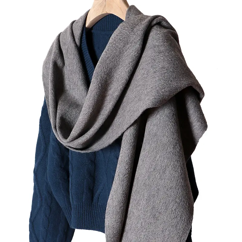 2022 nuova sciarpa da coppia in tinta unita di lana da uomo e da donna calda autunno e inverno