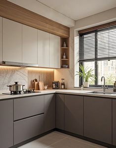 Кухонная мебель Doria 3D: модульные, экологичные, современные шкафы <span class=keywords><strong>L</strong></span>-образной формы с отделкой из шпона, минималистичный дизайн. - Product Image 5