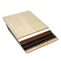 Paneles de Techo de PVC con Acabado de Madera Laminada para Decoración de Estilo Natural, Paneles de Pared y Techo de PVC Duraderos para Villas