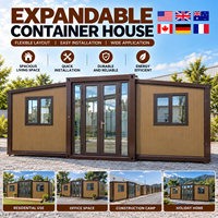 Maison conteneur extensible de 40 pieds avec isolation en laine de roche, fenêtres du sol au plafond, idéale pour le glamping et les hébergements touristiques, réponse rapide