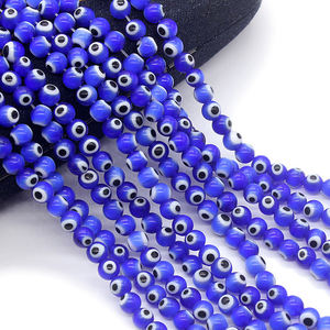 Cuentas de Ojo de Diablo para Pulseras, Accesorios de Cuentas Redondas, Accesorios de Joyería DIY, Cuentas Sueltas de Cristal con Forma de Flor Individual para Pulseras - Product Image 4