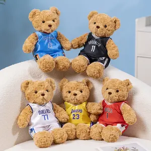 Factory Wholesale Custom Cute Soft Football Basketball Mascot Gift Basketball Teddy Bear Plush Toys