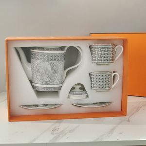 European Style Luxury Home Decor Ceramic <b>Tea</b> <b>Set</b> for 2 People Wholesale Drinkware - Product Image 3