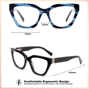 Rõ ràng Cat Mắt Kính máy tính cho phụ nữ sang trọng quang học theo toa Khung thời trang Eyewear Tính năng sexy Acetate dày phim hoạt hình - Product Image 2