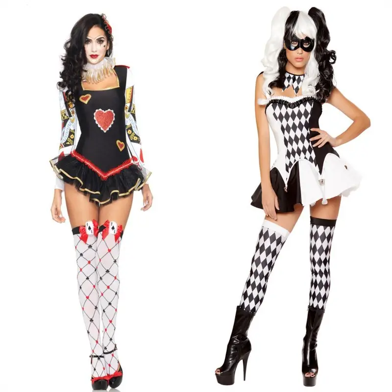 2023 Halloween Cross Dressing Queen Vampire Clown Cosplay Costume Black Dress Adult Carnival Party