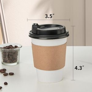 Gobelets en papier kraft à double paroi personnalisés avec logo, jetables, 8oz, 10oz, 12oz, 16oz, avec couvercles, pour café chaud et boissons gazeuses - Product Image 4