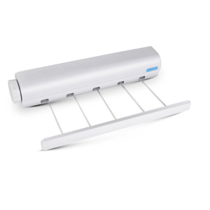 Stendibiancheria Retrattile a Molla in <span class=keywords><strong>Plastica</strong></span> con Quattro o Cinque Fili, <span class=keywords><strong>Stendino</strong></span> Pieghevole con Ganci per Appendere Vestiti e Asciugamani - Product Image 1