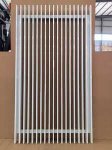 Barrière et porte soudées par latte verticale en aluminium en métal noir de jardin de décoration de poudre enduite - Product Image 3